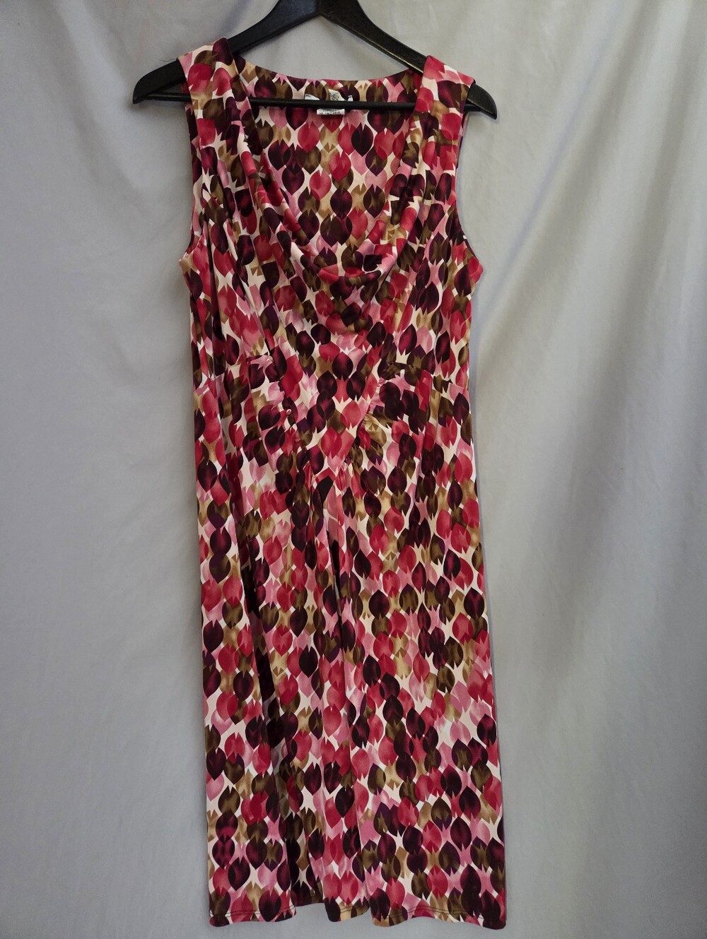 Lily Pink and Brown Sleeveless Cowl-Neck Maxi Dress